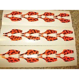 The Fishing Lure Tape Company TIGER STRIPE LARGE BLADE BAIT 12 PAIR FISHING LURE TAPE DIE CUT 9 COLOR DESIGNS - FL PINK