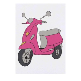 'Pink Scooter' Temporary Tattoo - Water Resistant, Skin-Safe, Non-Toxic Transfer (TO00033318)