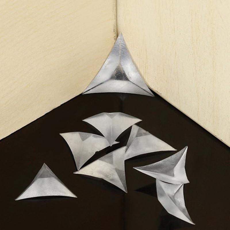 HOMSFOU 200pcs Stair Inside Corner Clear Dust Guards Decorative Triangle