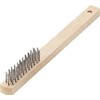 TRUSCO TB-5031 Wooden Handle 3 Line Brush, Stainless Steel Wire