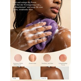 Red exfoliante africana, 4 esponjas de red africana, red de esponja de baño africana de nailon, red africana, esponja de baño larga, esponja de baño para ducha, depurador corporal de espalda (negro, azul, rosa, morado)