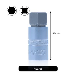 CCLIFE Hexagonal Socket 20 mm, 1/2 Inch Hex Bit Socket, Hexagonal Socket Spanner Material CRV, 55 mm Length