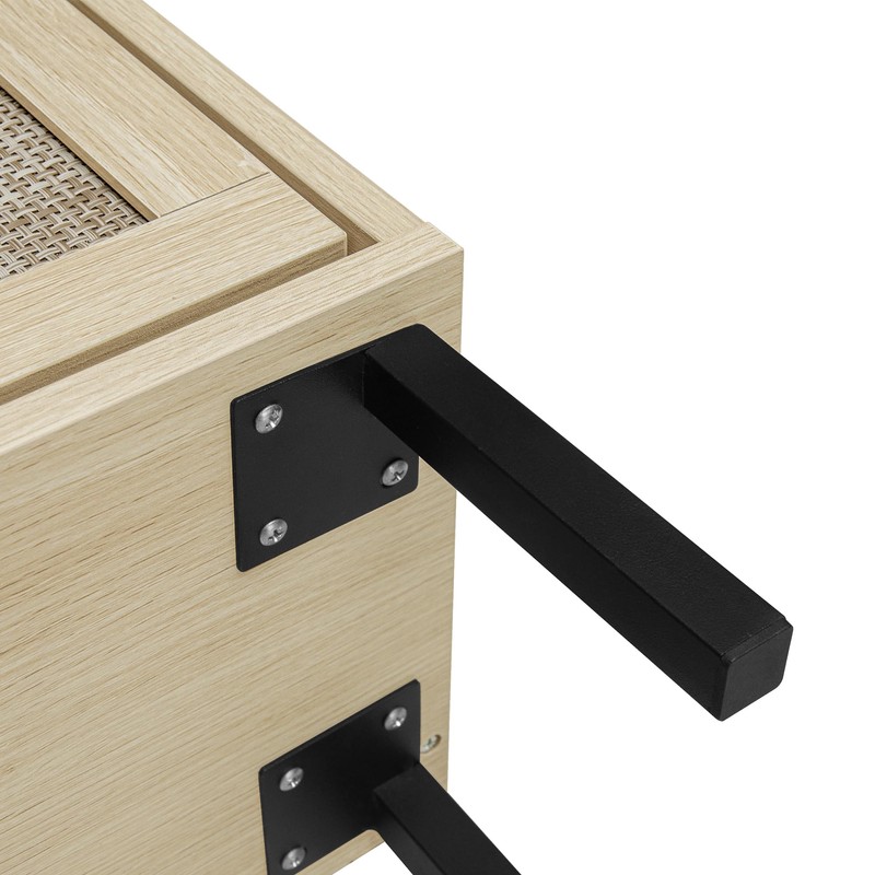 OPODEE Natural Rattan Shoe Storage Cabinet for Entryway, 24 in