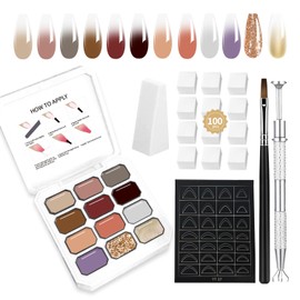 AOBOO Ombre Gel Pat Painting Palette Gradient Gel Nail Polish 12Colors Versatile Combination For Daily Nail Art, Quickly Adapted To Various Ombre Nail Polish Styles (c3)