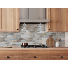 20-Pack Peel and Stick Tile Backsplash 12"X12" PVC Wall Tiles, Stick on Backsplash for Kitchen, Bathroom Tile, Fireplace Décor, Laundry Table, Stair Decals in Vintage Wood Grain