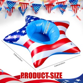 4 Pcs 9.84 Inch Patriotic Inflatable Cooler 4th of July Drink Buffet Cooler Inflatable Ice Serving Bar Food Drink Containers for Independence Day Swimming Pool Party Indoor Outdoor BBQ Picnic