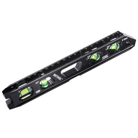BETHEL 9 Inch Magnetic Torpedo Level with 4 Bubble Vials, V-Groove & Magnetic Rails, Black Aluminum Alloy Construction