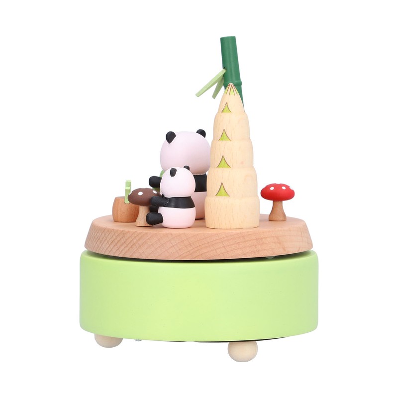 Panda Shaped Music Box Desktop Wooden HandiCraft Ornament for Valentine's