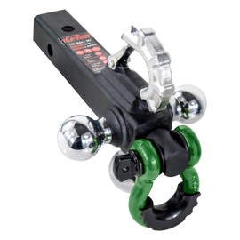 TOPTOW Trailer Hitch with Grey Recovery Shackle Ball Hitch Mount w/Chrome Triple Tow Ball, 2-in Shank, Multi Fit for 2 inch Trailer Hitch Receiver…