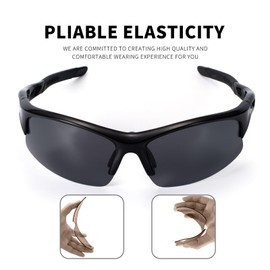 GARIOX Polarized Sports Sunglasses for Men Women – UV400 Protection Semi Rimless Shades Sun Glasses TR90 Frame for Cycling Fishing Running