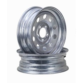 LIBRA Set 2 Steel Trailer Wheels 15x5 5 Lug on 4.5" Bolt Pattern Galvanized Mod