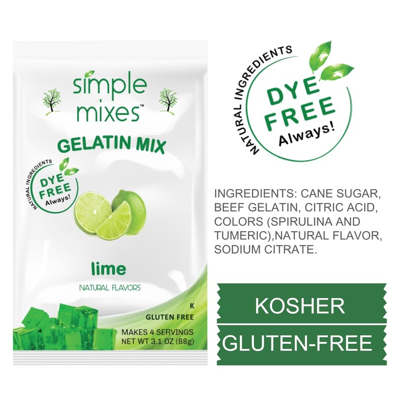 Simple Mixes Natural Gelatin Variety Pack, 2 Each: Strawberry, Orange
