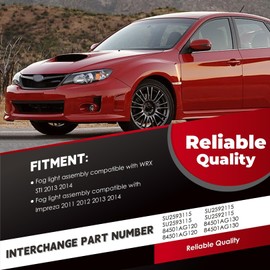 Nakkaa Fog Light Assembly Compatible with Impreza 2011-2014 Halogen