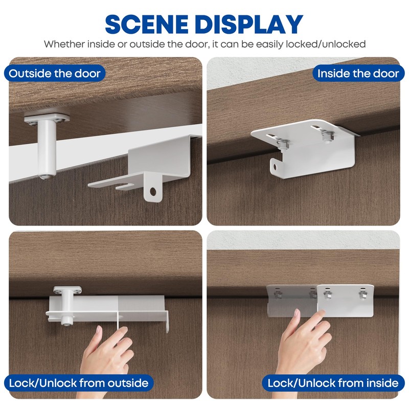 RIAUOR Child Safety Door Top Lock - Adjustable Child Proof