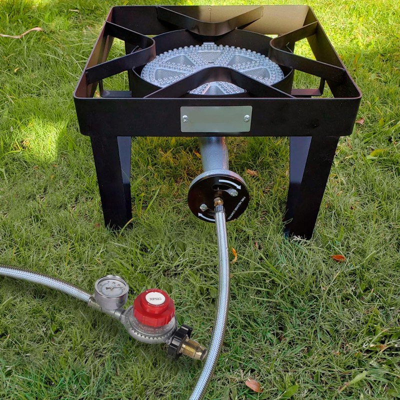 GASPRO High Pressure Propane Regulator with 12FT Braided Hose, 30-PSI