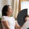 AYNKH 4 Stück Handfächer Schwarze Faltfächer, Elegante Chinesische Fächer Schwarz