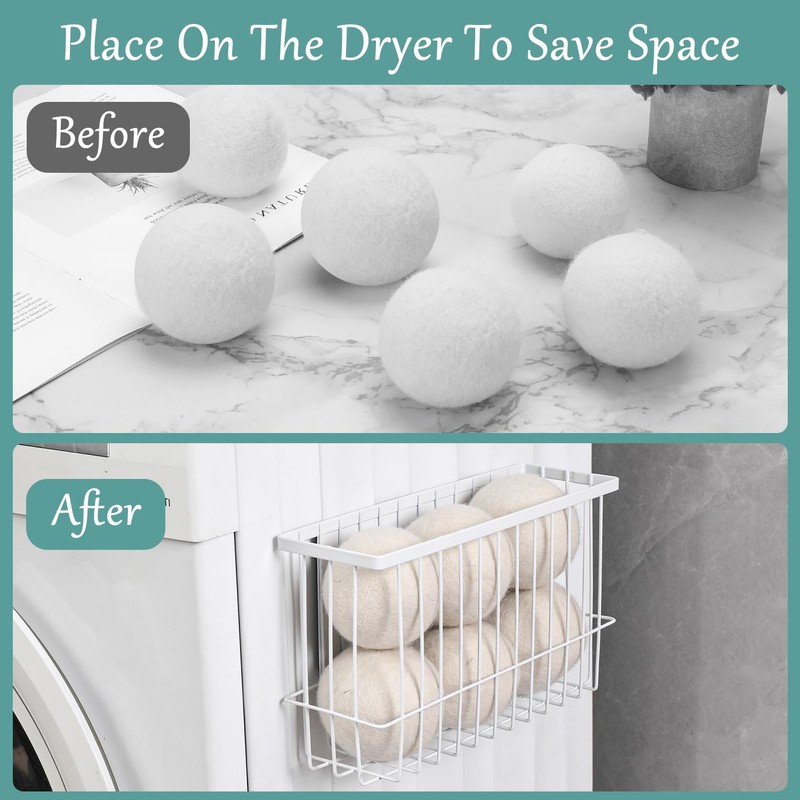 VEGEVIGI Magnetic Dryer Ball Holder, Lint Bin For Laundry Room,
