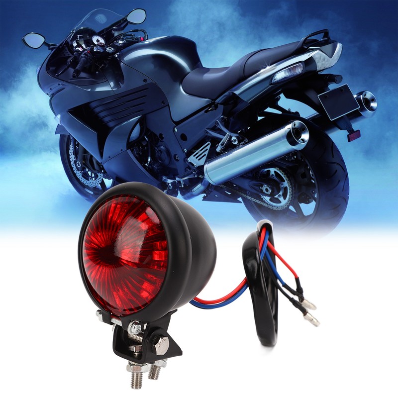 Motorcycle Retro Round LED Taillight Brake Running Light Universal for