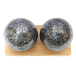 Top Chi Hematite Baoding Balls with Carry Pouch for Hand Therapy, Exercise, and Stress Relief (Medium 1.6 Inch)