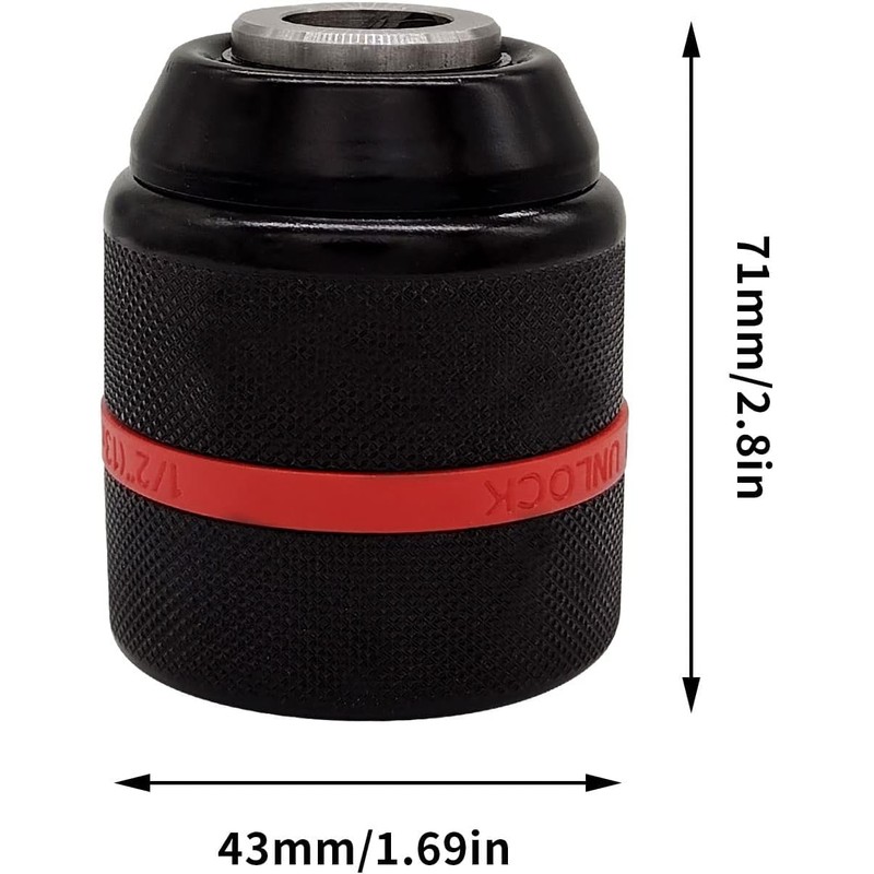 Flylin Keyless Hand Drill Chuck, Hex Shank Drill Chuck Adapter