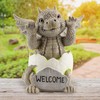 Esterno Baby Dragon Garden Statue (9-Inch); Hatching Dragon Yard Decor