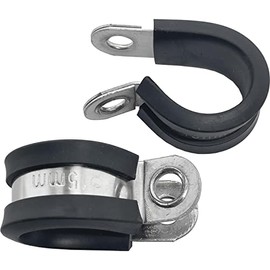 Lumonic 10 x 15 mm pipe clamps with rubber insert, stainless steel V2A, cable clamps for screwing, hose clamp 15 mm, pipe clamps, mounting clamp 1