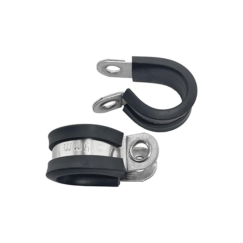Lumonic 10 x 15 mm pipe clamps with rubber insert,