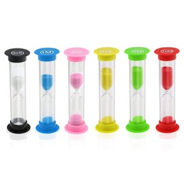Sand Timer, KISEER 6 Pcs Colorful Hourglass Sandglass Sand Clock Timers Set 30sec / 1min / 2mins / 3mins / 5mins / 10mins for Brushing Children's Teeth, Cooking, Game, School, Office