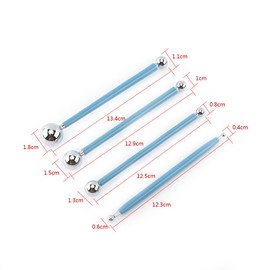 Stainless Steel Ball Shape Modelling Tool Set, Clay, Sculpey, Smooth Tools, Double Sided Polymer Tools, Wooden Handle, Pottery for Embossing, Carving and Accessories