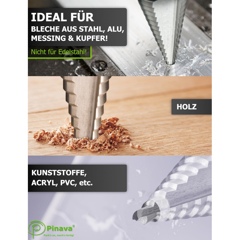 PINAVA® HSS Step Drill Bit (6-52 mm Hours)