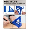 3D Multi-Angle Aluminum Alloy Woodworking Square Ruler, 22.5-90 Degree Protractor,
