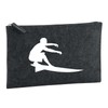 Huuraa Toiletry Bag Surfing Silhouette Gift 1 Litre Charcoal Felt