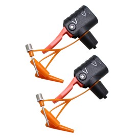 Bxian 2PCS 40x25mm Bicycle Pump Double Head Nozzle Connector 3 in 1 Black Replacement Dual Head Air Pump Adapter Valves Suitable for Mountain Bike Road Bike Bicycle with Valve Tube Fixing