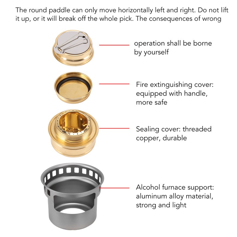 Spirit Burner Copper Windproof Portable Aluminium Alloy Alcohol Backpacking Stove