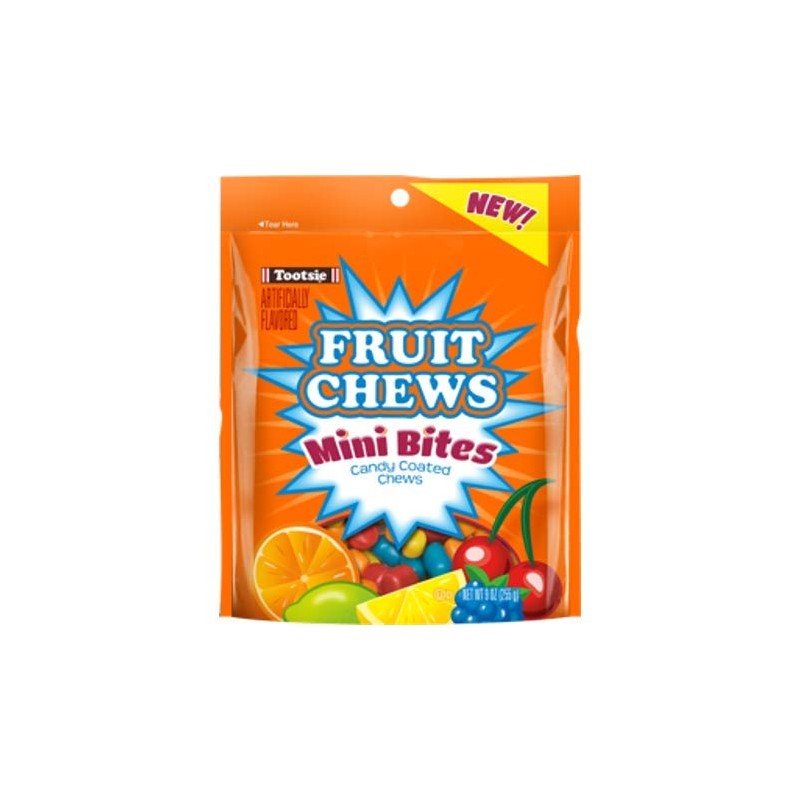 Tootsie Fruit Chews Mini Bites Candy Coated, 9 oz