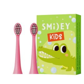 SMILEY 2 x Ersatzbürsten für Elektrische Schall Zahnbürste Smiley Kids | Bürstenköpfe für Kinderzahnbürste Elektrisch | Zahnbürsten Aufsätze Ersatzbürste Kids | Zubehör Zahnbürstenkopf