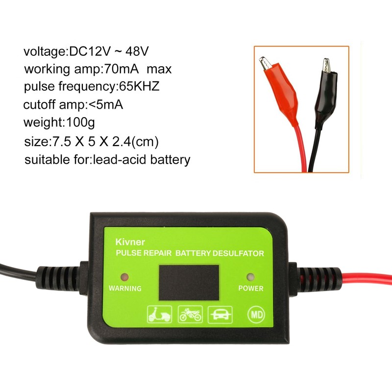 200AH Lead Acid Battery Desulfator 12-48V Auto Pulse Desulfator 2A