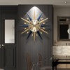 HEBOIX Starburst Large Wall Clock,Mid Century Decorative Wall Clock Modern