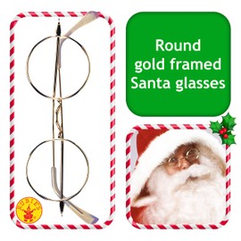 Rubie's Adult Novelty Round Santa Glasses, Metallic, One Size