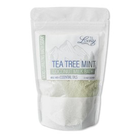 Luxiny Vegan Milk Bath Soak Made with Coconut Milk Powder & Sweet Almond Oil Which Creates A Bath Bomb Dust Soothing Fizz, 8oz (Tea Tree Mint)