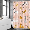 LI-LOVE Bathroom Shower Curtain with 12 Hooks Decorative Dogs Pattern