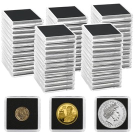 Uncle Paul 80 PCS Coin Capsules, Coin Snap Holders with 5 Sizes Black Gaskets 20/25/30/35/40mm, Clear Coin Cases for Coin Collection Supplies Silver Dollar Pounds Cents