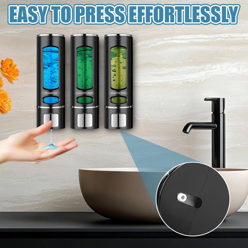AGJIQ Shampoo and Conditioner Dispenser for Shower, 3 * 400ml