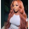 Aorbige Ruddish Brown 13x4 HD Transparent lace Front Wigs Human