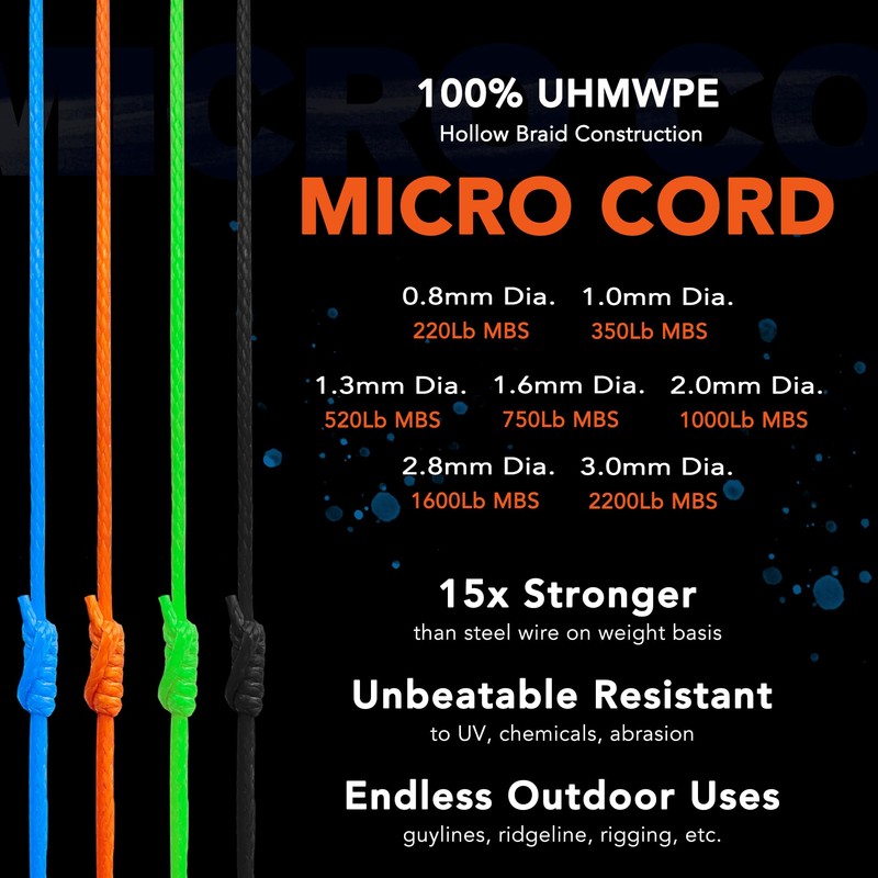 emma kites 100% UHMWPE Braided Cord 100Ft High Strength Low