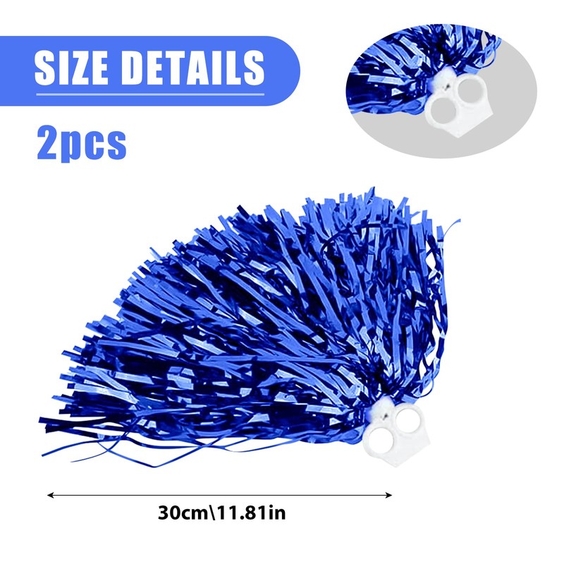 Cheerleader Pompoms, Pack of 2 Pompoms Cheerleading with Handle, Sports