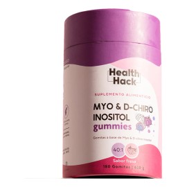 Gomitas de Myo y D-Chiro Inositol Ratio 401 sabor Fresa  180 gomitas enriquecidas con Vitamina B8  Formula Natural y Sin Azucar  Health Hack...       