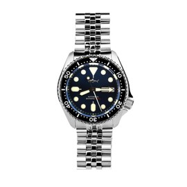 TACTICAL FROG Heimdallr SKX007 Watches for Men, NH36A Movement Sapphire Crystal 200M Diving Automatic Watches C3 Luminous, 42mm Dial, 5-Links Black