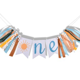 High Chair Banner 1st Birthday Decorations Boy, First Birthday Sun Highchair Banner, You Are My Sunshine One Decorative Garland for High Chair, Boho First Trip Around the Sun