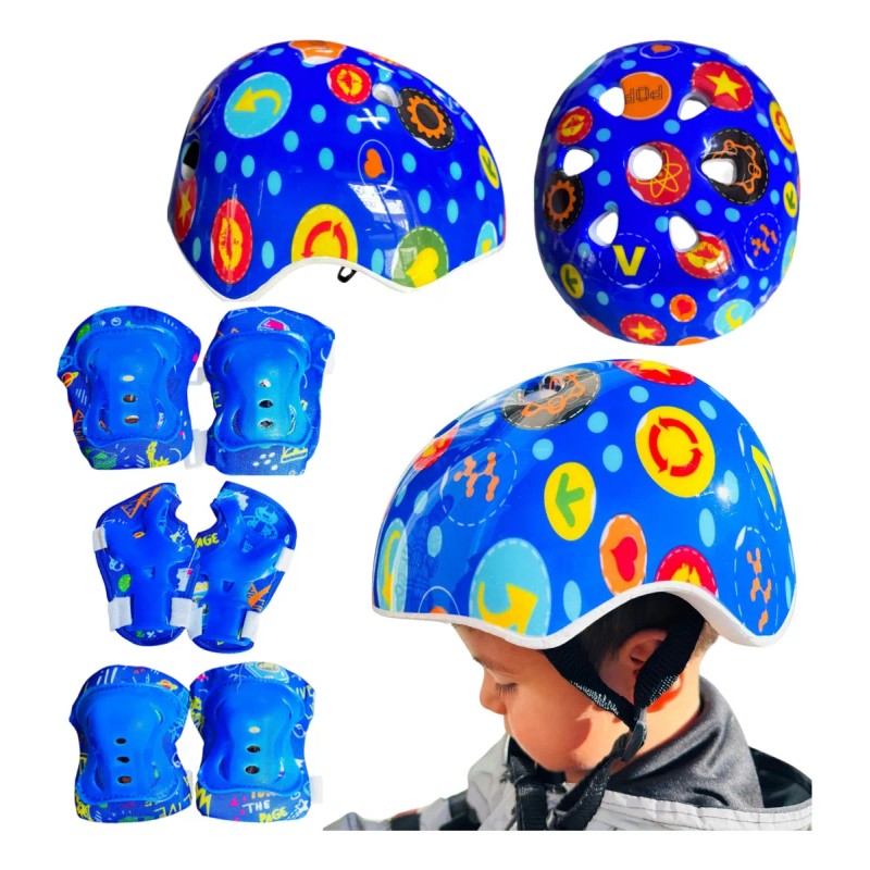 Casco+ Coderas+protectores Manos+rótulas De Rodilla+regalo